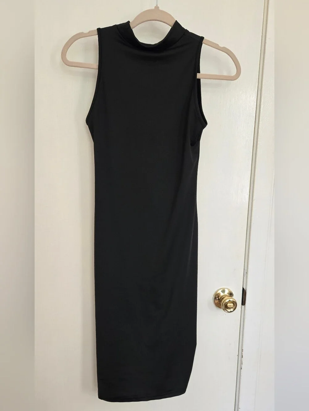 SHEIN Black Sleeveless Mock Neck Bodycon Dress